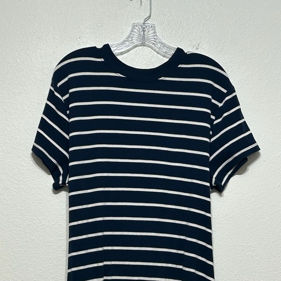 Time & True Blue & White Striped Stretch T Shirt Midi Dress Womens Size XXL - Picture 2 of 13